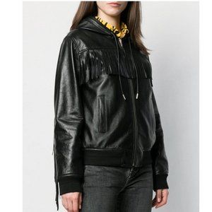 NWT Saint Laurent YSL Fringe Leather Jacket